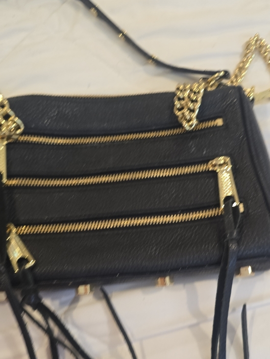 Rebecca Minkoff Handbags - Rebecca Minkoff Black Crossbody with Gold Chain & Triple Zips